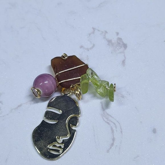 Gold filled and silver handmade pendants sea glass pearls - Picture 4 of 7